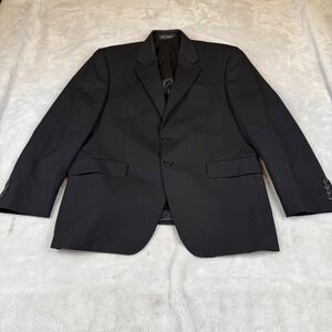 Chaps Mens 39S Black 100% Wool Blazer Two Button Sport Coat Woolmark 50C00781PS